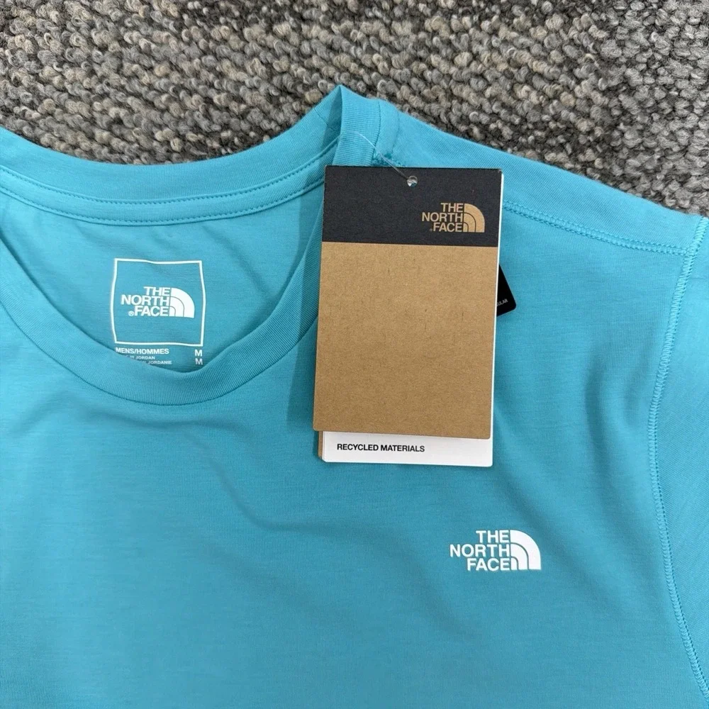 New The North Face Men's Medium Galactic Blue Adventure Tee Short Sleeve Shirt